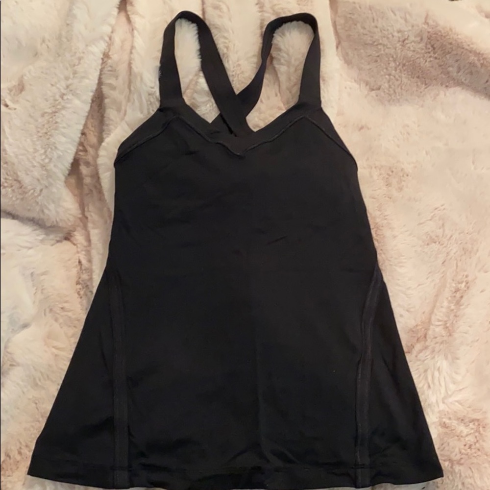 Lululemon black cross tank